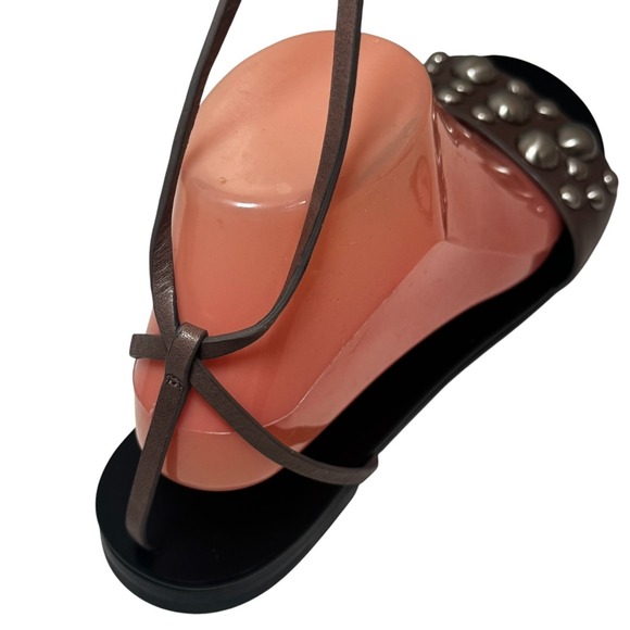 MICHAEL KORS Collection Women's Mica Studded Leather Flat Sandals Sz 39.5/9 - Picture 3 of 9